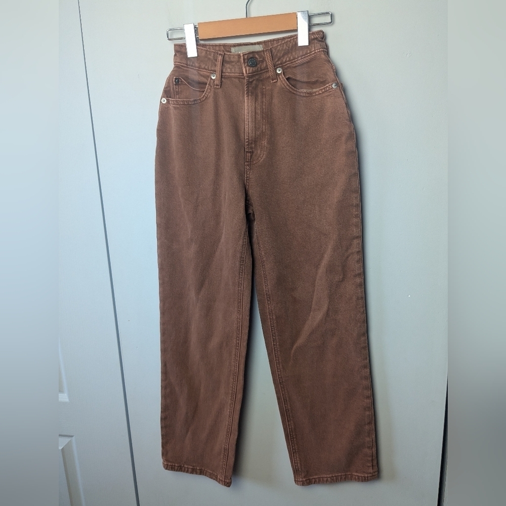 EVERLANE Way-High Curvy Jean - Brown Size 24 Reg Brown High Rise - Picture 2 of 14
